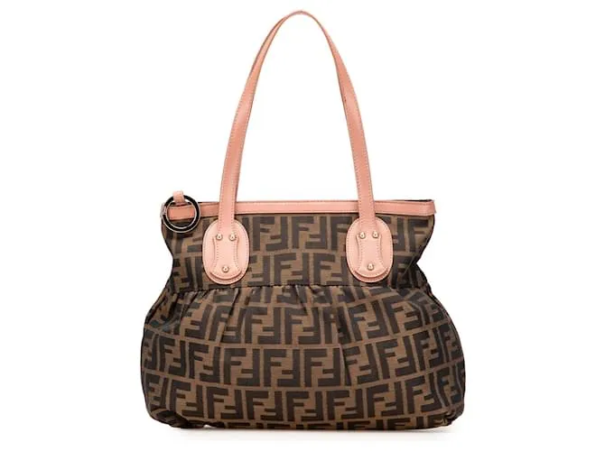 Tote Chef Piccolo in Tela Zucca Marrone Fendi