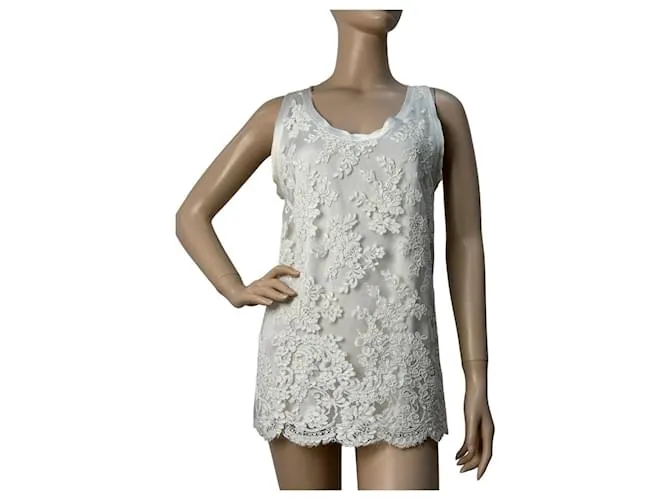 Parosh Top ricamato in pizzo P.A.R.O.S.H. Taglia M Bianco