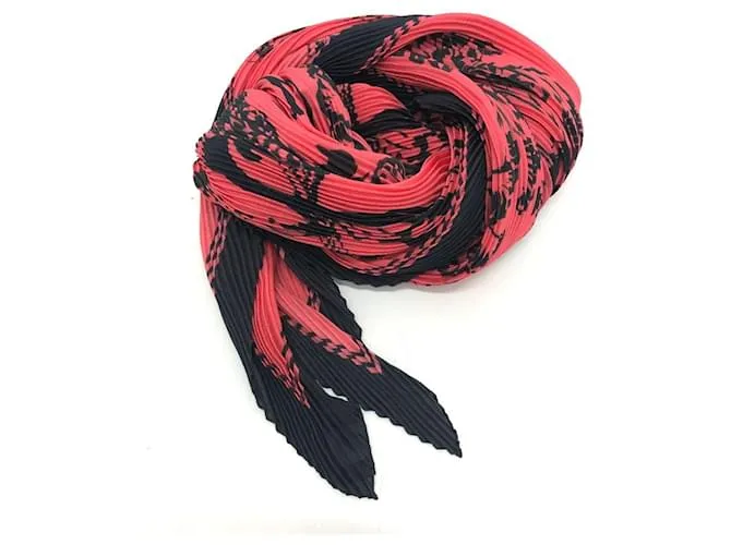 Sciarpa in seta plissettata gigante con stampa floreale Louis Vuitton Nero