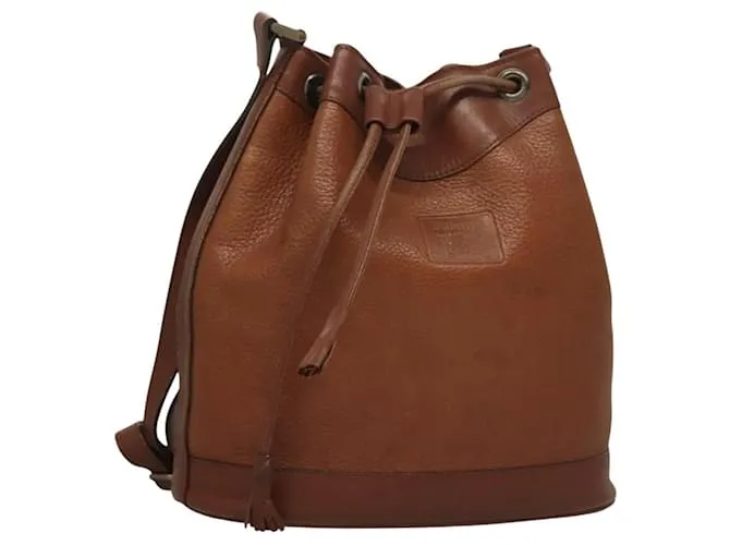 Autre Marque Borsa a Spalla Burberrys in Pelle Marrone Oro Auth ep9966 D'oro