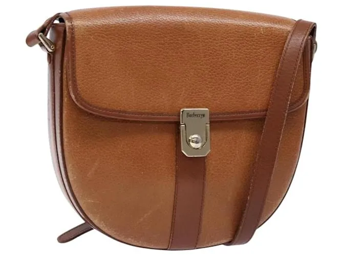 Autre Marque Borsa a Spalla Burberrys in Pelle Marrone Oro Auth ep9972 D'oro