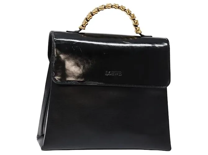LOEWE Velazquez Borsa a Mano Pelle Nera Oro Auth 133940 Nero D'oro