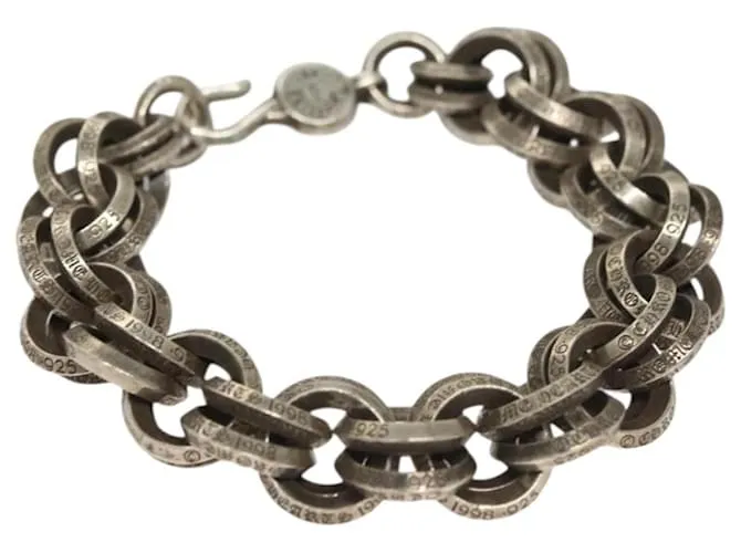 Bracciale Double B in Argento Ag925 Chrome Hearts Auth 132979M