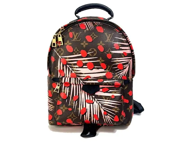 Zaino Palm Springs PM Jungle Dot Monogram Louis Vuitton Marrone Rosa Rosso