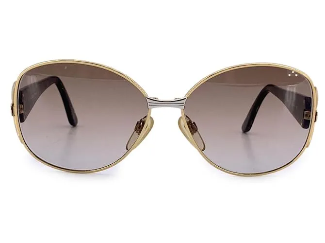 Valentino Garavani Occhiali da sole vintage in metallo dorato Valentino Mod. V350 56/14 130mm D'oro