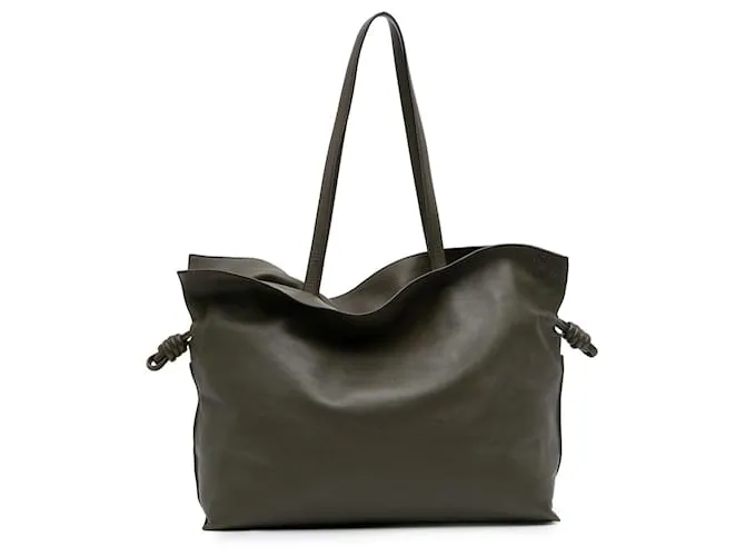 LOEWE Tote Flamenco Knot in pelle di vitello XL marrone Cachi