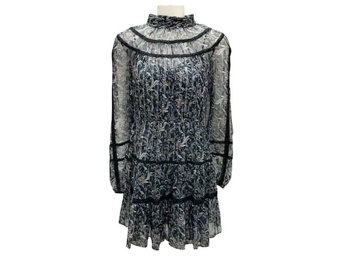 Abito Mini in Seta Rahla Nero Multicolore di Veronica Beard