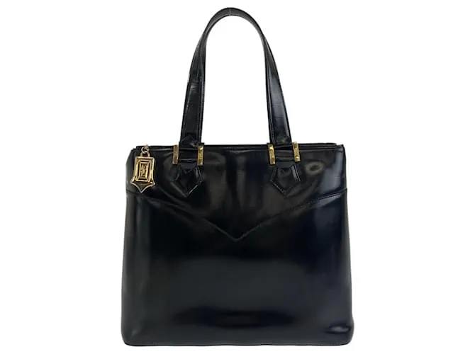 Borsa a mano vintage in pelle nera Yves Saint Laurent Nero