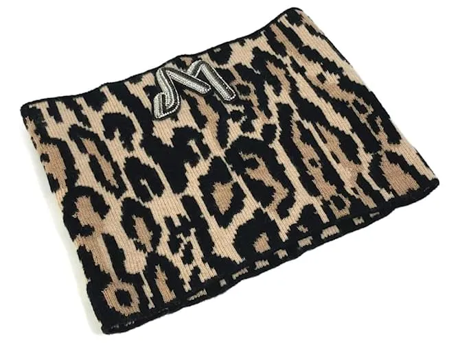 Snood con stampa leopardata Louis Vuitton Marrone Nero