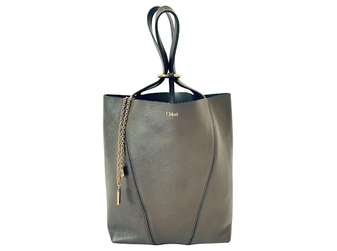 Borsa tote in pelle grana Chloé SPIN