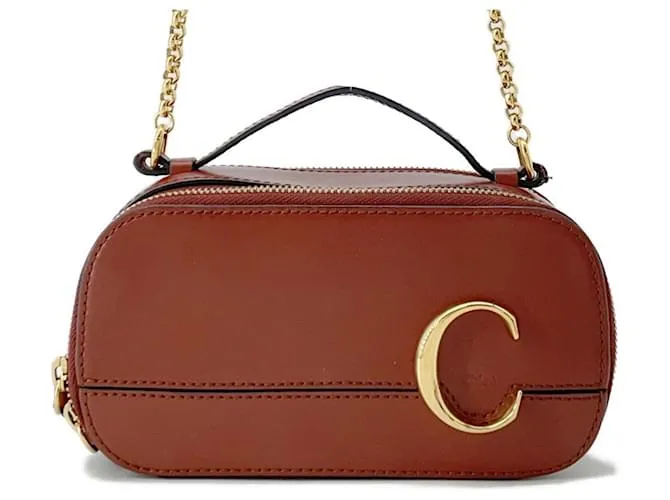 Borsa a Spalla Chloé in Pelle di Vitello Marrone