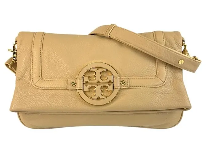 Borsa a Spalla in Pelle Beige Tory Burch