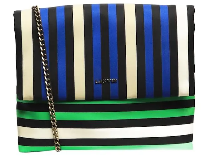 Lanvin Borsa a tracolla in nylon a righe multicolore