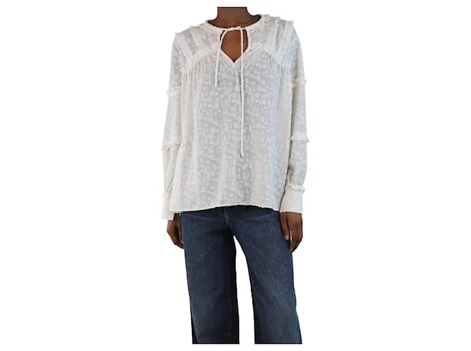 Iro Blusa testurizzata ecru - taglia UK 6 Crudo