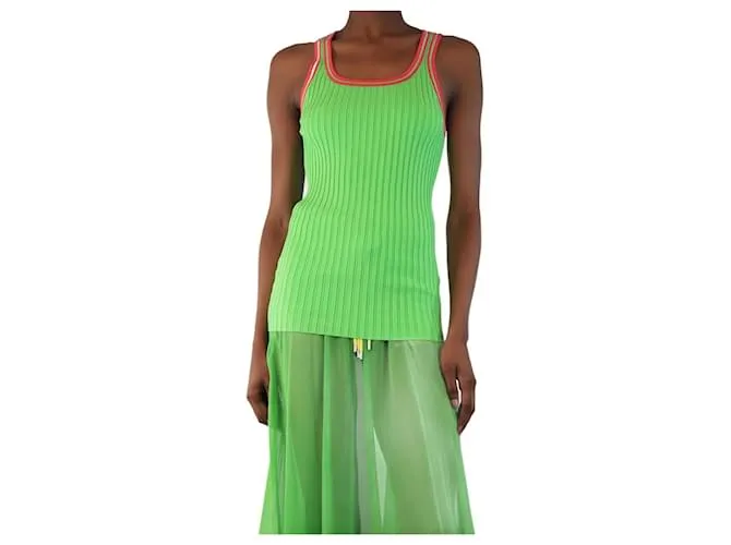 Prabal Gurung Canotta a coste verde - taglia XS