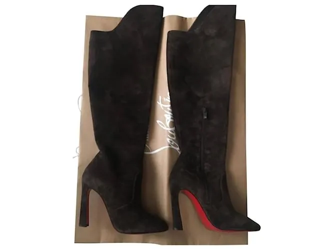 Christian Louboutin Eleonor botta 100 Marrone scuro