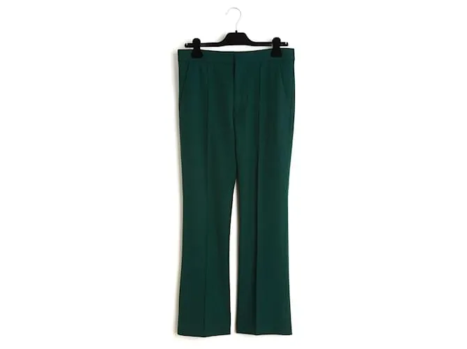 Marni Pantaloni a Tromba in Lana Verde Scuro FR38 IT40 Intl M US28