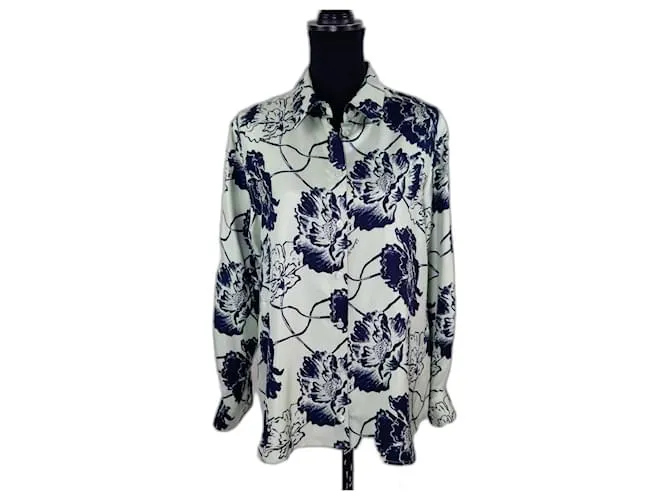 Salvatore Ferragamo camicia in seta Blu Verde