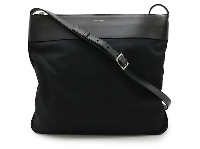 Borsa a spalla in tela nera Yves Saint Laurent Nero