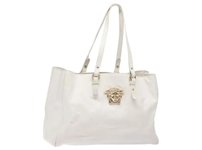 Versace Borsa Tote in Pelle Bianca e Oro Autentica yk19012 Bianco D'oro