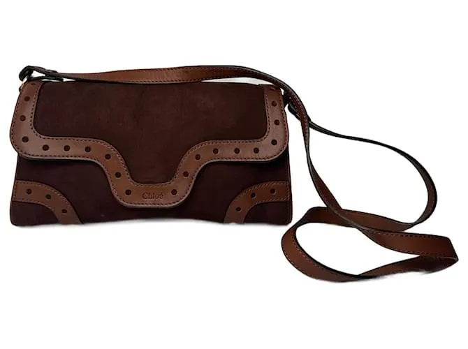 Chloé Borsa in pelle scamosciata vintage Chloe marrone