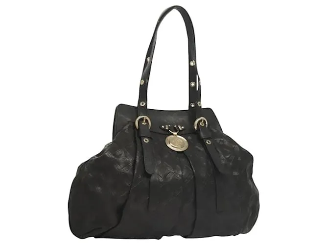 Versace Borsa tote in pelle nera e oro Auth 134124 Nero D'oro