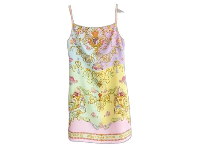 Abito slip con stampa pastello Tuileries di Versace Jeans Couture Multicolore