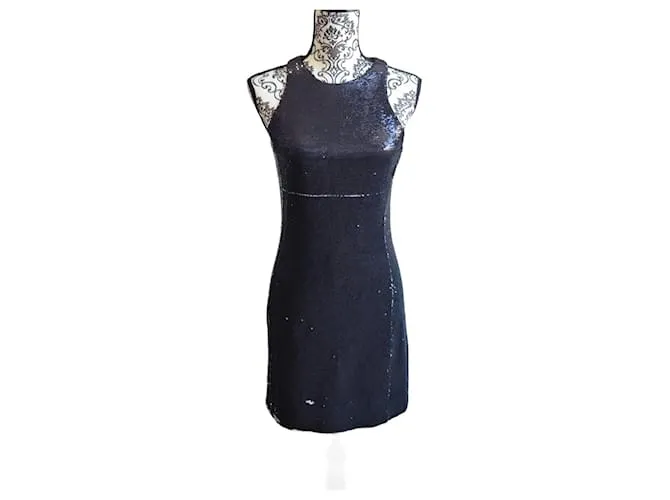 Abito da sera nero/argento in paillettes Maje taglia 36 cocktail