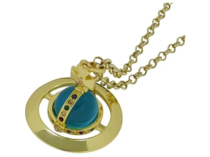 Collana Orb da Donna Vivienne Westwood Blu Multicolore D'oro