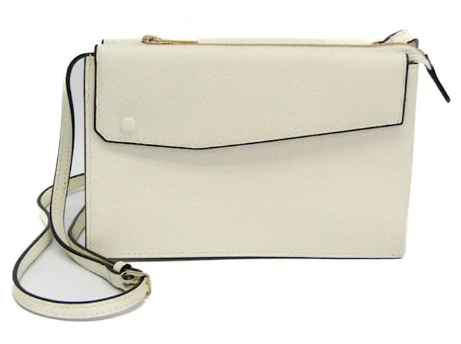 Borsa a tracolla in pelle Pocket Messenger di Valextra Bianco sporco