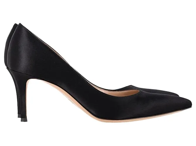 Gianvito Rossi Gianvito 70 Décolleté in Satin Nero