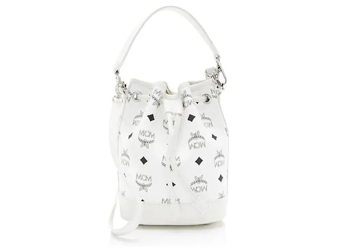 Mini borsa a secchiello Dessau con cordino MCM Visetos Nero