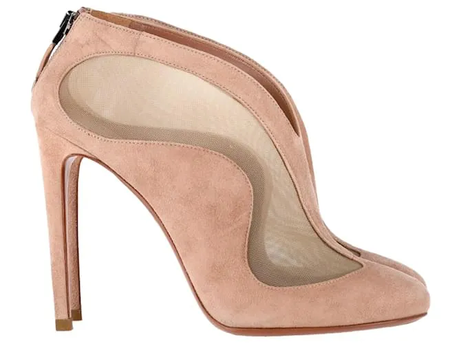 Stivaletti in rete Alaïa Azzedine in suede rosa