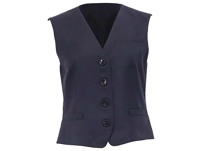 Gilet Slim Fit Theory in lana blu navy