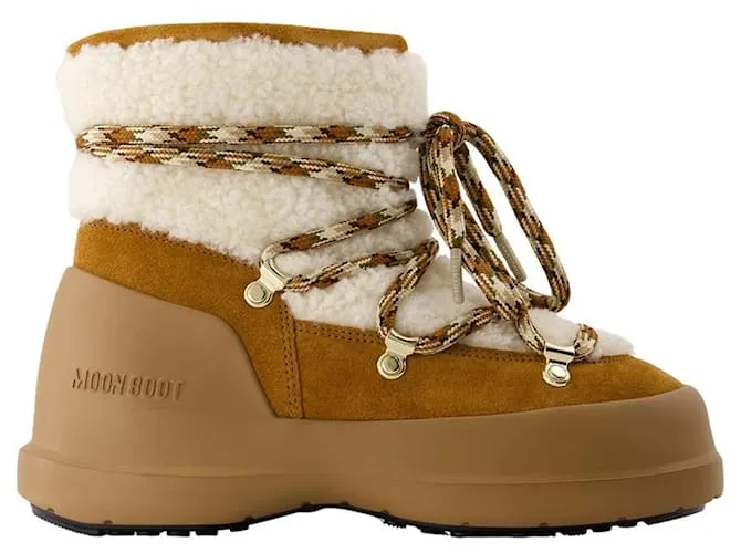 Autre Marque Stivali Luna - Moon Boot - Pelle - Marrone/Bianco