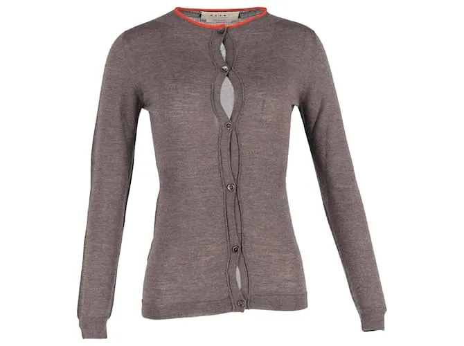 Cardigan Bottonato Marni in Lana Grigia Grigio