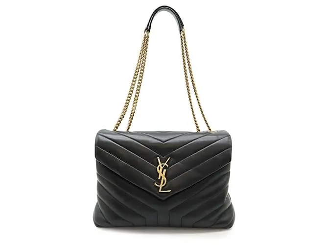 Yves Saint Laurent Borsa a Spalla in Pelle Loulou di Saint Laurent Paris Nero