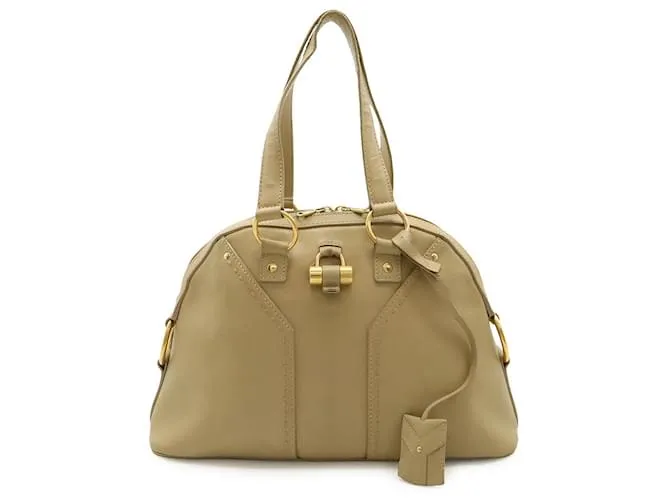 Borsa in pelle 2 in 1 Yves Saint Laurent Muse Marrone Beige