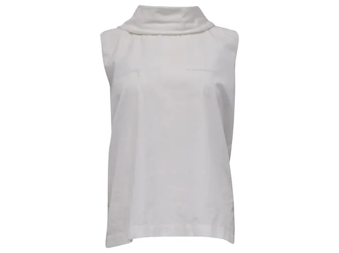 Il top drappeggiato Galya in popeline di cotone bianco di The Row Crudo