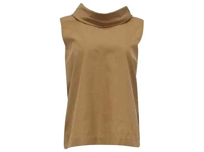 Il top drappeggiato Galya in popeline di cotone color tan di The Row Marrone Beige