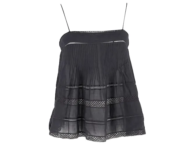 Top senza maniche Isabel Marant in ramie nero