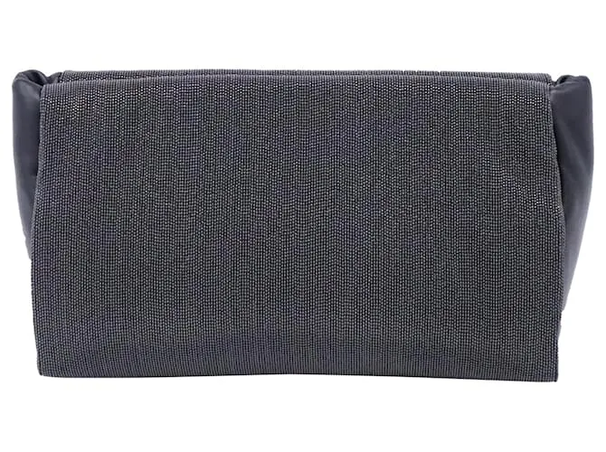 Clutch Prezioso Brunello Cucinelli in Pelle Grigia Grigio