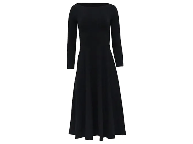 Abito midi svasato a maniche lunghe Reformation in cotone nero