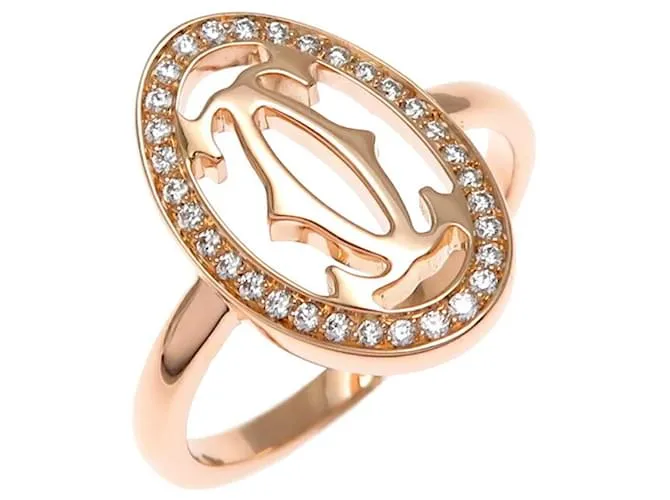 Anello Doppio C Donna Cartier #50 in Oro Rosa D'oro