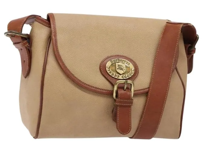 Autre Marque Borsa a Spalla Burberrys in Pelle Beige Auth BA4462