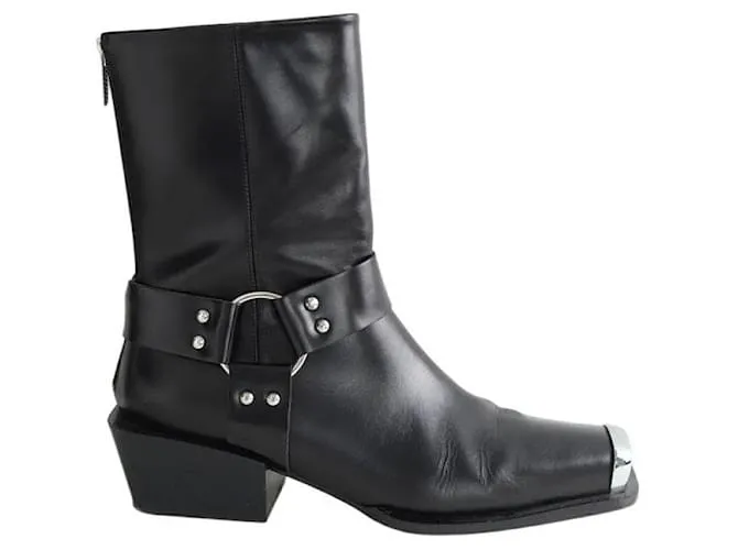 Aeyde Stivali in pelle nera Nero