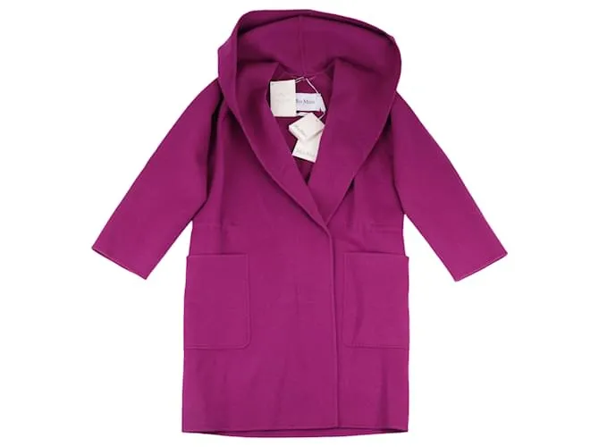 Cappotto in lana con cappuccio Necton Max Mara in fucsia Porpora