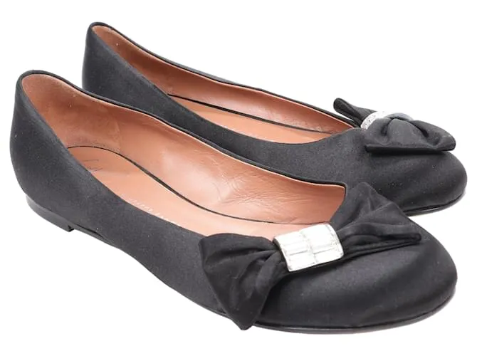 Ballerine nere Giuseppe Zanotti con fiocco in taglia 37 EU Nero