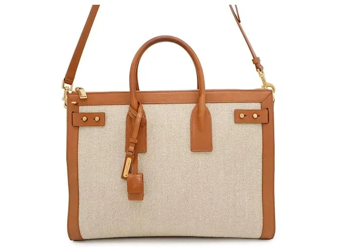 Borsa Tote Sac de Jour Yves Saint Laurent Marrone Beige