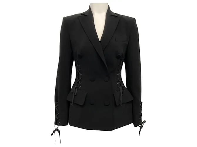 Giacca nera con lacci Moschino Couture Nero